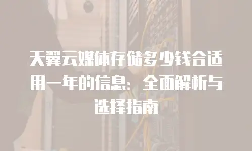 天翼云媒体存储多少钱合适用一年的信息：全面解析与选择指南