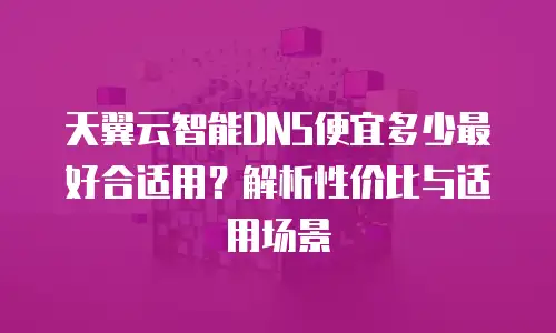 天翼云智能DNS便宜多少最好合适用？解析性价比与适用场景