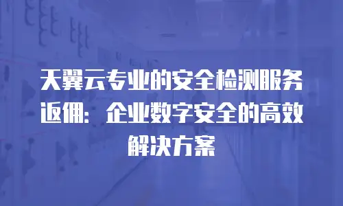 天翼云专业的安全检测服务返佣：企业数字安全的高效解决方案