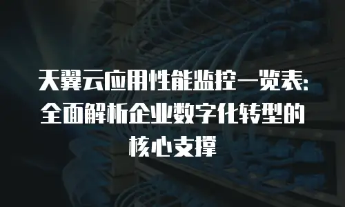 天翼云应用性能监控一览表：全面解析企业数字化转型的核心支撑