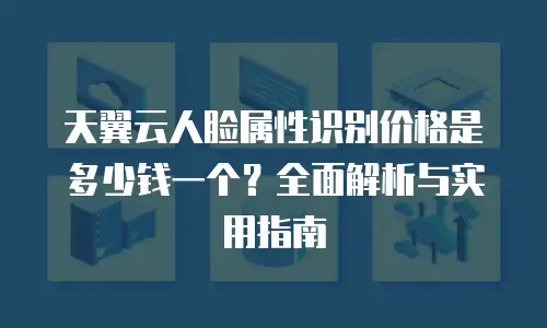 天翼云人脸属性识别价格是多少钱一个？全面解析与实用指南