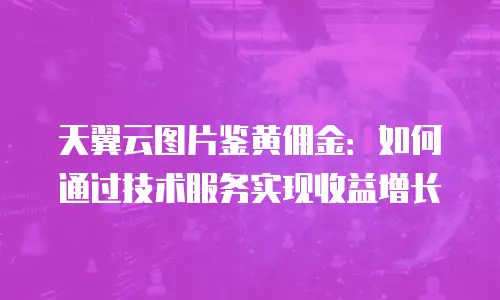 天翼云图片鉴黄佣金：如何通过技术服务实现收益增长