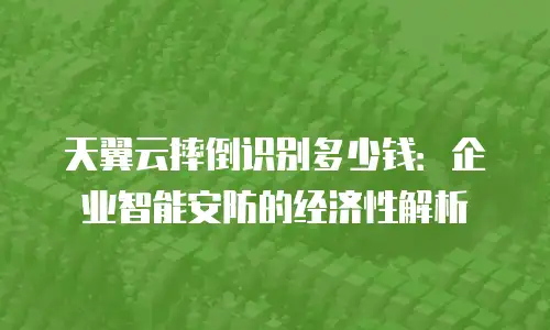 天翼云摔倒识别多少钱：企业智能安防的经济性解析