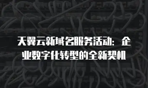 天翼云新域名服务活动：企业数字化转型的全新契机