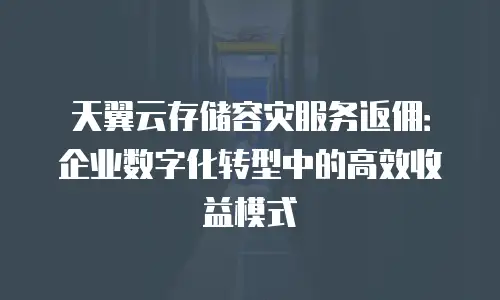 天翼云存储容灾服务返佣：企业数字化转型中的高效收益模式