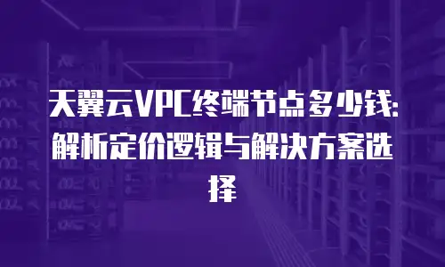 天翼云VPC终端节点多少钱：解析定价逻辑与解决方案选择