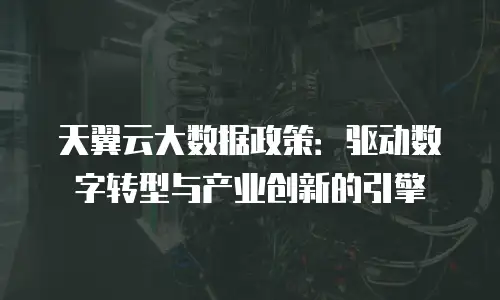 天翼云大数据政策：驱动数字转型与产业创新的引擎
