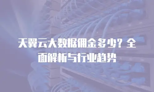 天翼云大数据佣金多少？全面解析与行业趋势