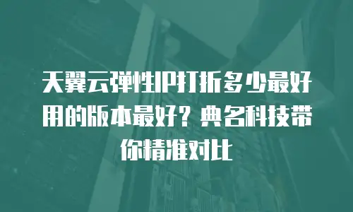 天翼云弹性IP打折多少最好用的版本最好？典名科技带你精准对比