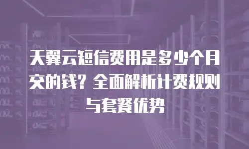 天翼云短信费用是多少个月交的钱？全面解析计费规则与套餐优势