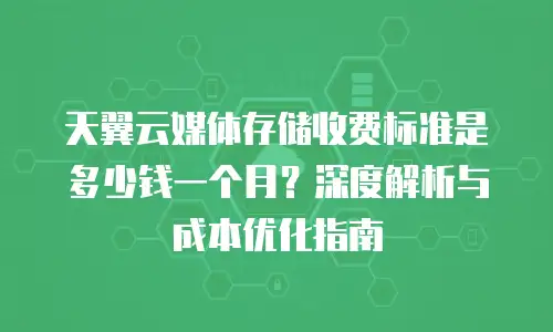 天翼云媒体存储收费标准是多少钱一个月？深度解析与成本优化指南