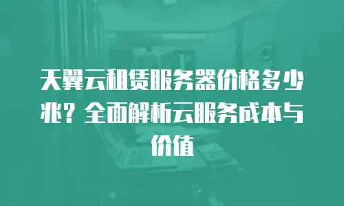 天翼云租赁服务器价格多少兆？全面解析云服务成本与价值