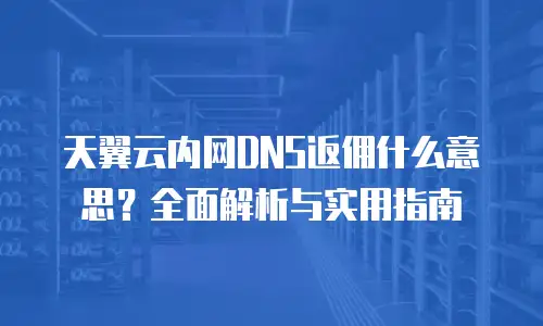 天翼云内网DNS返佣什么意思？全面解析与实用指南