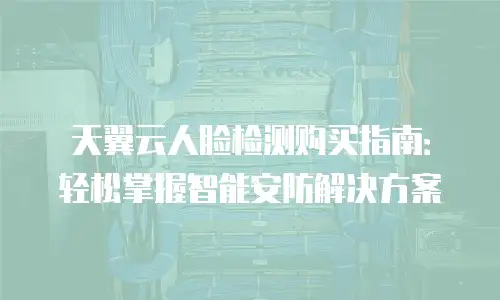 天翼云人脸检测购买指南：轻松掌握智能安防解决方案