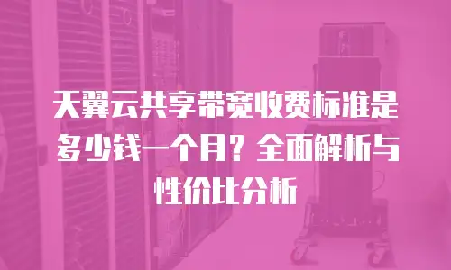 天翼云共享带宽收费标准是多少钱一个月？全面解析与性价比分析
