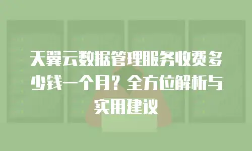 天翼云数据管理服务收费多少钱一个月？全方位解析与实用建议