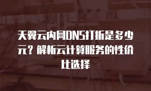 天翼云内网DNS打折是多少元？解析云计算服务的性价比选择