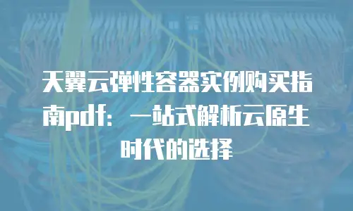天翼云弹性容器实例购买指南pdf：一站式解析云原生时代的选择
