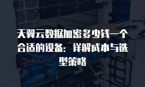 天翼云数据加密多少钱一个合适的设备：详解成本与选型策略