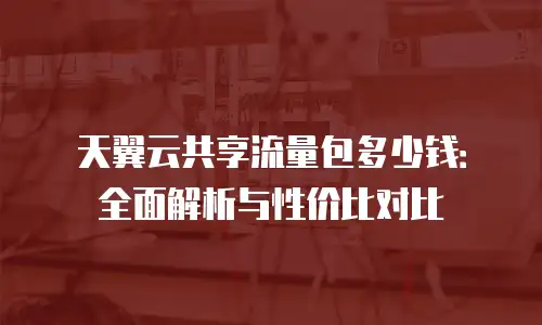 天翼云共享流量包多少钱：全面解析与性价比对比