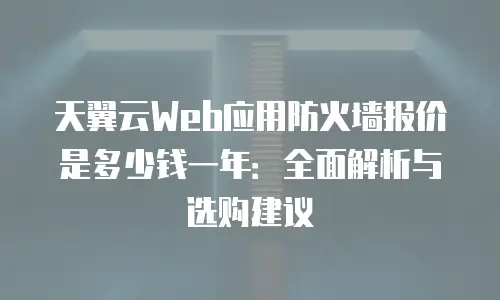 天翼云Web应用防火墙报价是多少钱一年：全面解析与选购建议