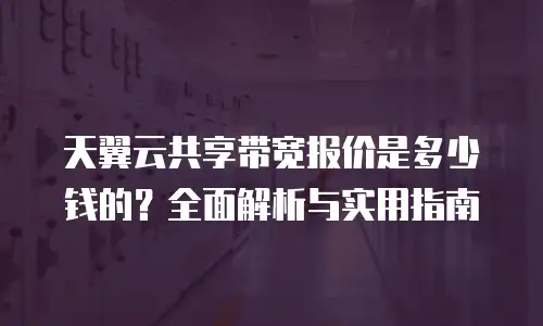 天翼云共享带宽报价是多少钱的？全面解析与实用指南