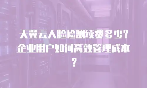 天翼云人脸检测续费多少？企业用户如何高效管理成本？