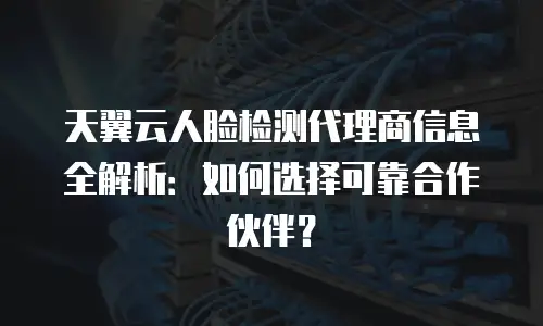 天翼云人脸检测代理商信息全解析：如何选择可靠合作伙伴？