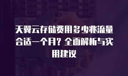 天翼云存储费用多少兆流量合适一个月？全面解析与实用建议