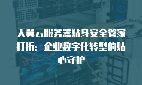天翼云服务器贴身安全管家打折：企业数字化转型的贴心守护