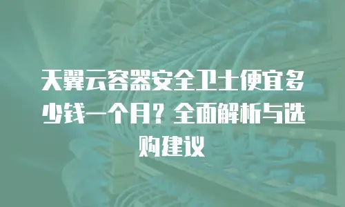天翼云容器安全卫士便宜多少钱一个月？全面解析与选购建议