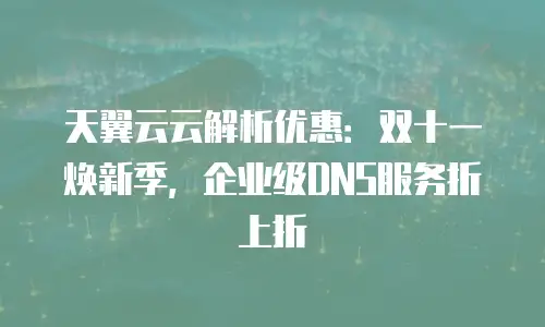 天翼云云解析优惠：双十一焕新季，企业级DNS服务折上折