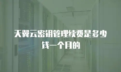 天翼云密钥管理续费是多少钱一个月的