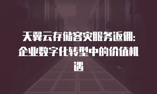 天翼云存储容灾服务返佣：企业数字化转型中的价值机遇