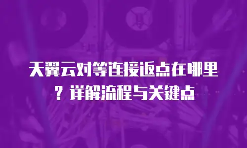 天翼云对等连接返点在哪里？详解流程与关键点