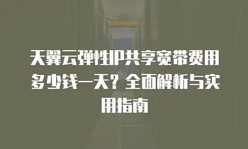 天翼云弹性IP共享宽带费用多少钱一天？全面解析与实用指南