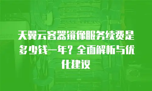 天翼云容器镜像服务续费是多少钱一年？全面解析与优化建议