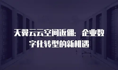 天翼云云空间返佣：企业数字化转型的新机遇