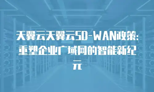 天翼云天翼云SD-WAN政策：重塑企业广域网的智能新纪元