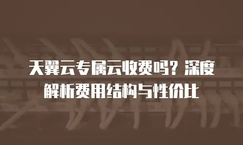 天翼云专属云收费吗？深度解析费用结构与性价比