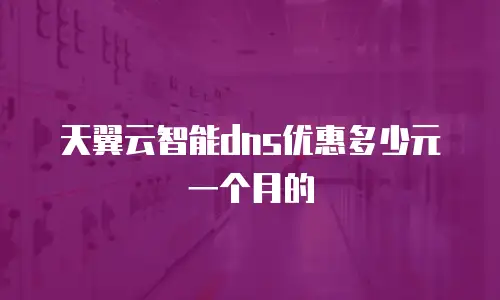 天翼云智能dns优惠多少元一个月的