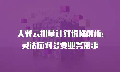 天翼云批量计算价格解析：灵活应对多变业务需求