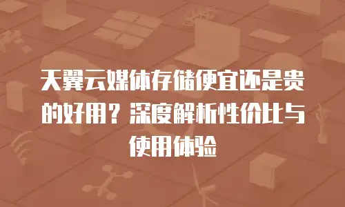天翼云媒体存储便宜还是贵的好用？深度解析性价比与使用体验