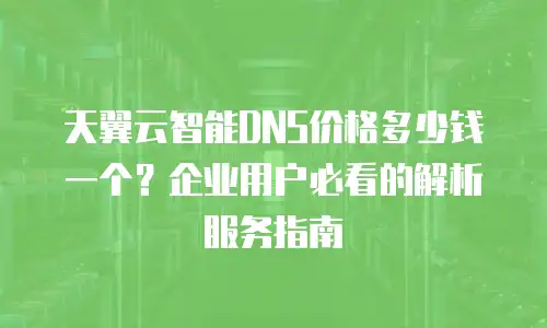 天翼云智能DNS价格多少钱一个？企业用户必看的解析服务指南