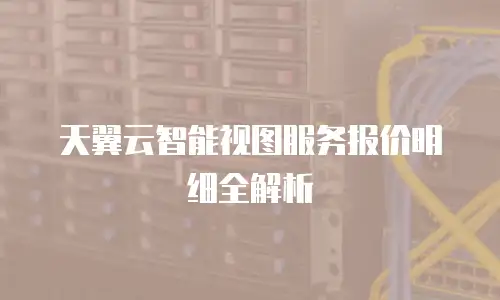 天翼云智能视图服务报价明细全解析
