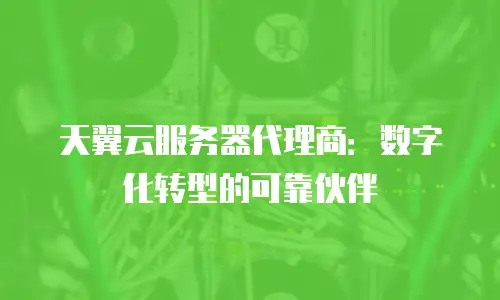 天翼云服务器代理商：数字化转型的可靠伙伴
