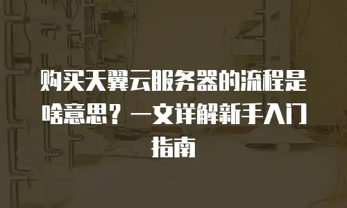 购买天翼云服务器的流程是啥意思？一文详解新手入门指南