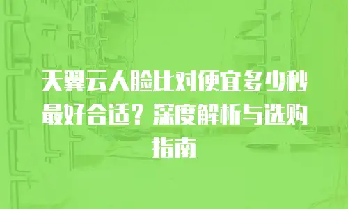 天翼云人脸比对便宜多少秒最好合适？深度解析与选购指南
