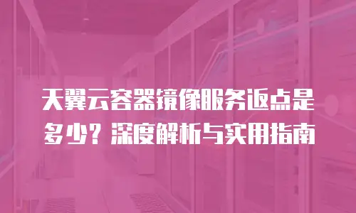 天翼云容器镜像服务返点是多少？深度解析与实用指南