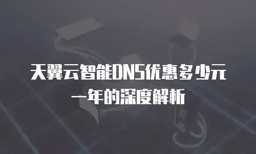 天翼云智能DNS优惠多少元一年的深度解析
